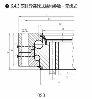 (020系列)雙排球式回轉(zhuǎn)支承無(wú)齒